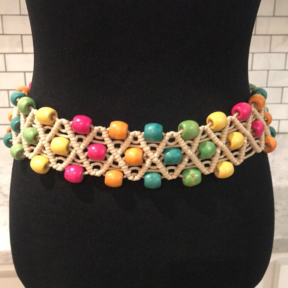 Bohemian Belt Womens Beaded Multicolor Fringe Gypsy Hippie Boho Braided Macrame - Picture 3 of 5